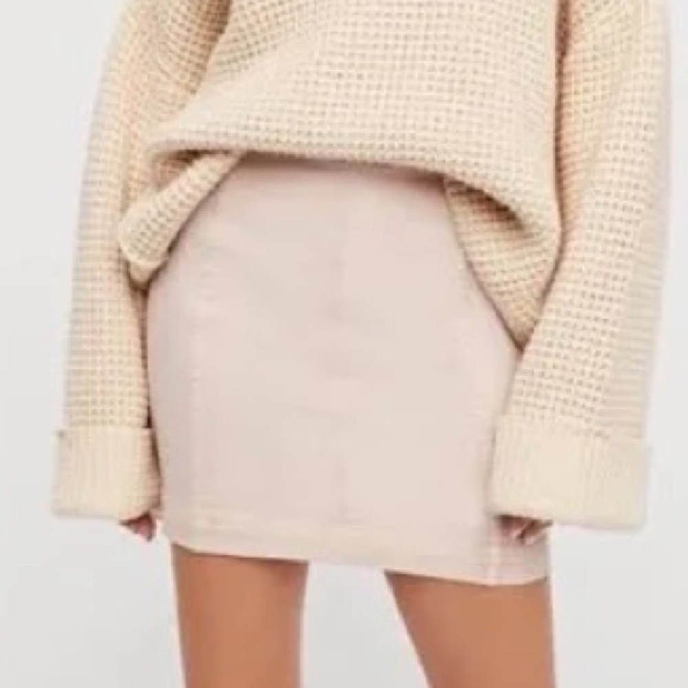 Pink/cream free people skirt, modern femme size 4